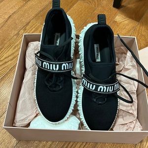 “”Sold””Brand new MiuMiu sneaker, with box, black and white classic colors ,